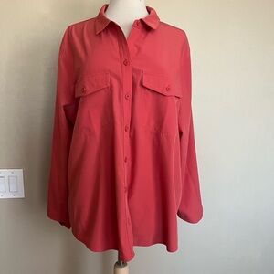 Eddie Bauer Women's Pink Button-Down Shirt